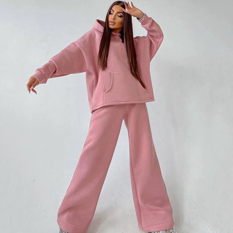 Clynn Women's Oversized Sweatpants jogger and Hoodie Set 2 Pieces